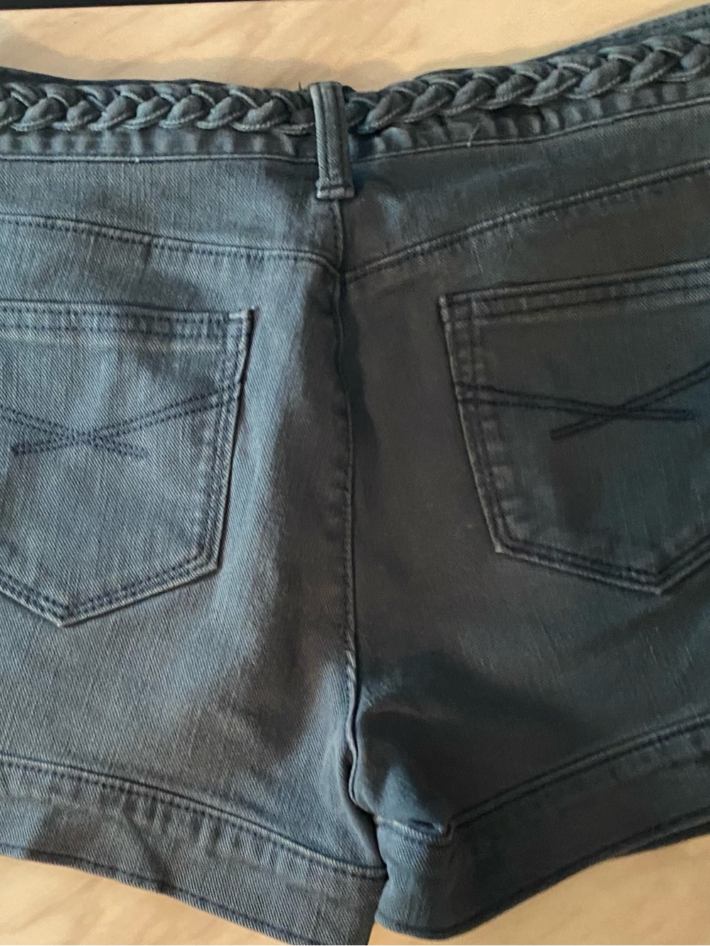 GAP Teal Braided-Belt Denim Shorts - Picture 2 of 7
